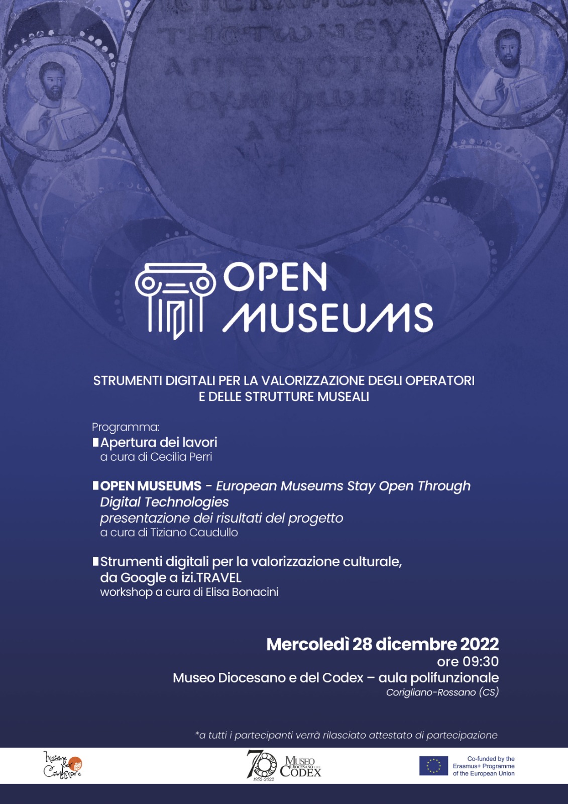  Workshop Open Museums - Strumenti digitali per la valorizzazione degli Operatori e delle Strutture Museali
